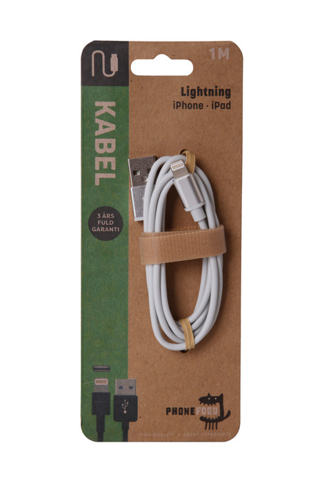 USB-A til lightning kabel - 1 meter 